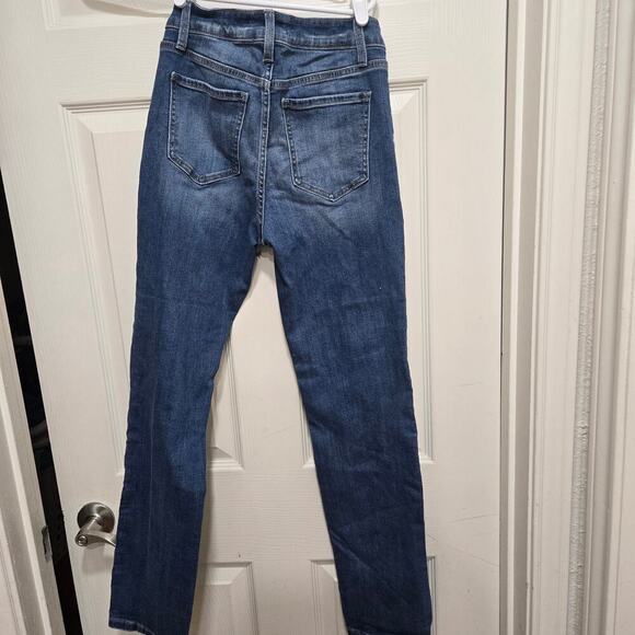 Ceros Mid Rise Straight Leg Blue Distressed Jeans Women’s Size 27 - Picture 4 of 11
